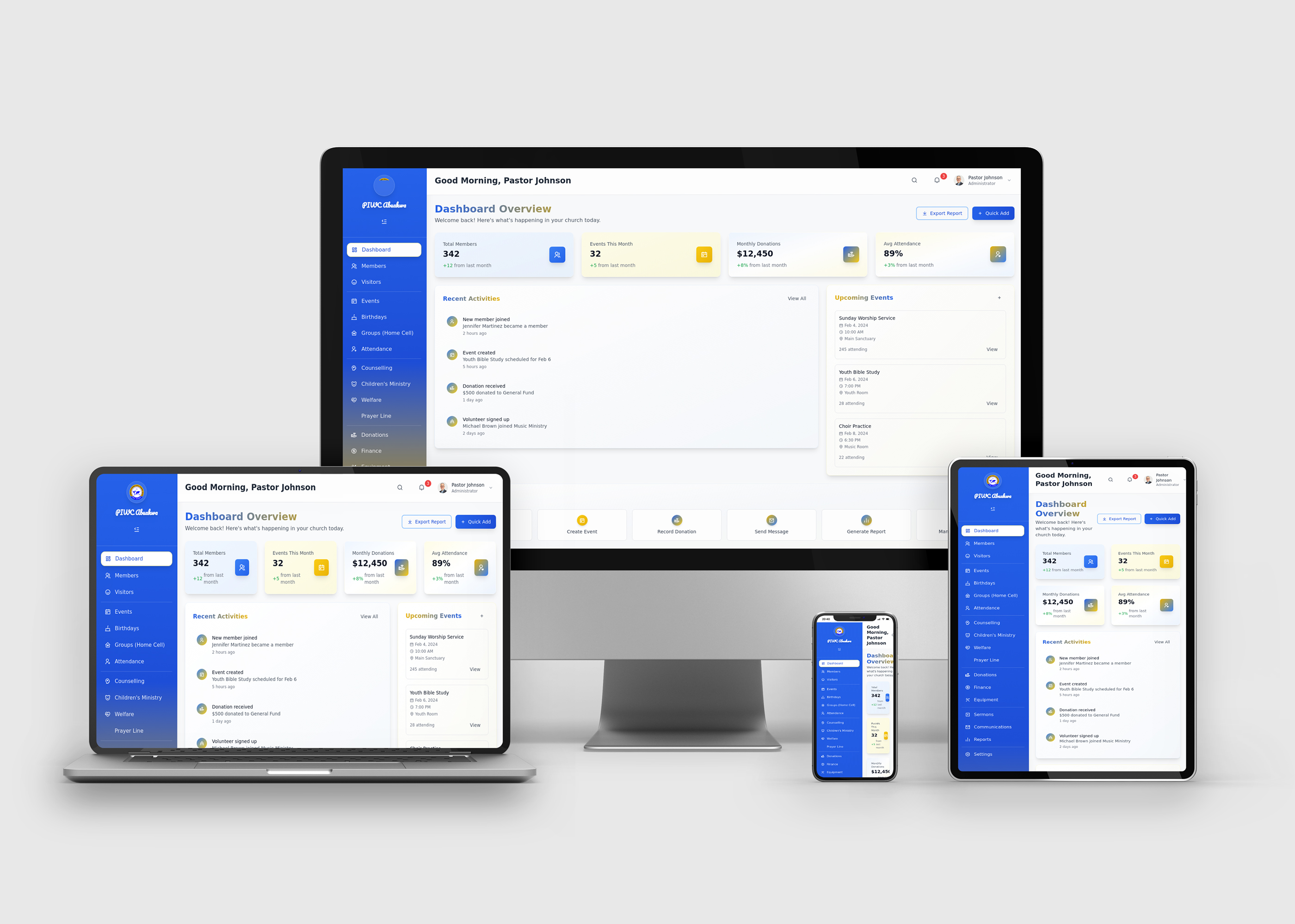 Church Management System - Main Dashboard