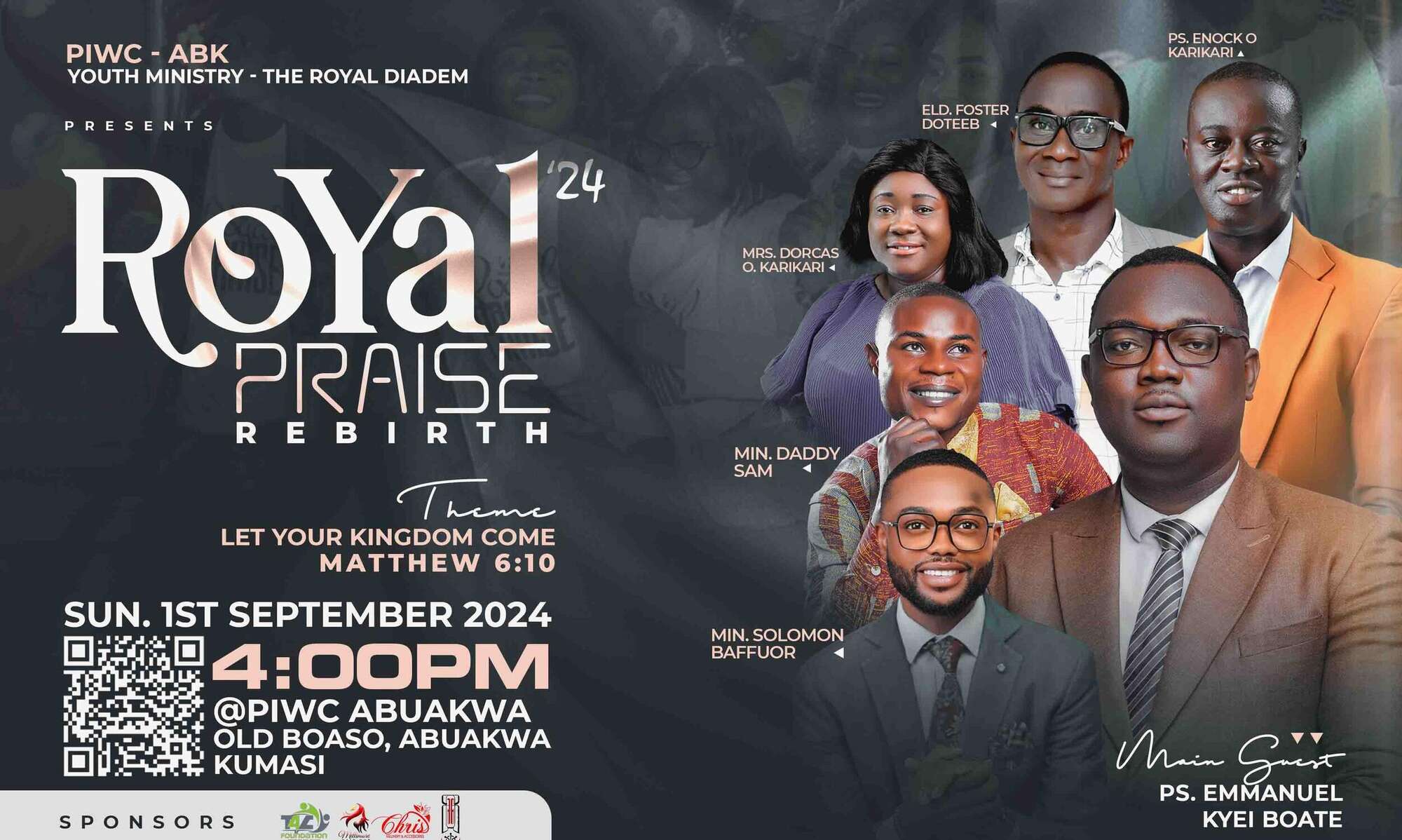 Elegant event branding with main guest